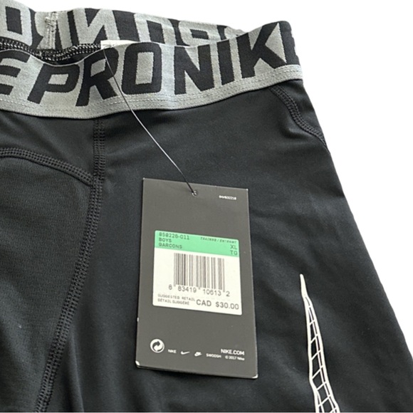NIKE PRO boys black/grey dri-fit athletic boxer briefs, size XL. - Picture 2 of 3
